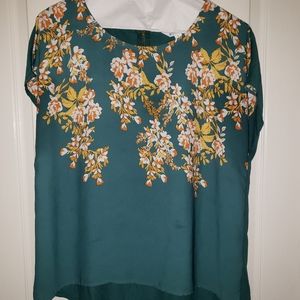 Green floral with zipper back detailing